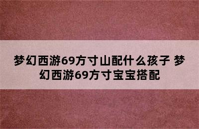 梦幻西游69方寸山配什么孩子 梦幻西游69方寸宝宝搭配